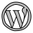 a grey circle with a W in it — Wordpress logo